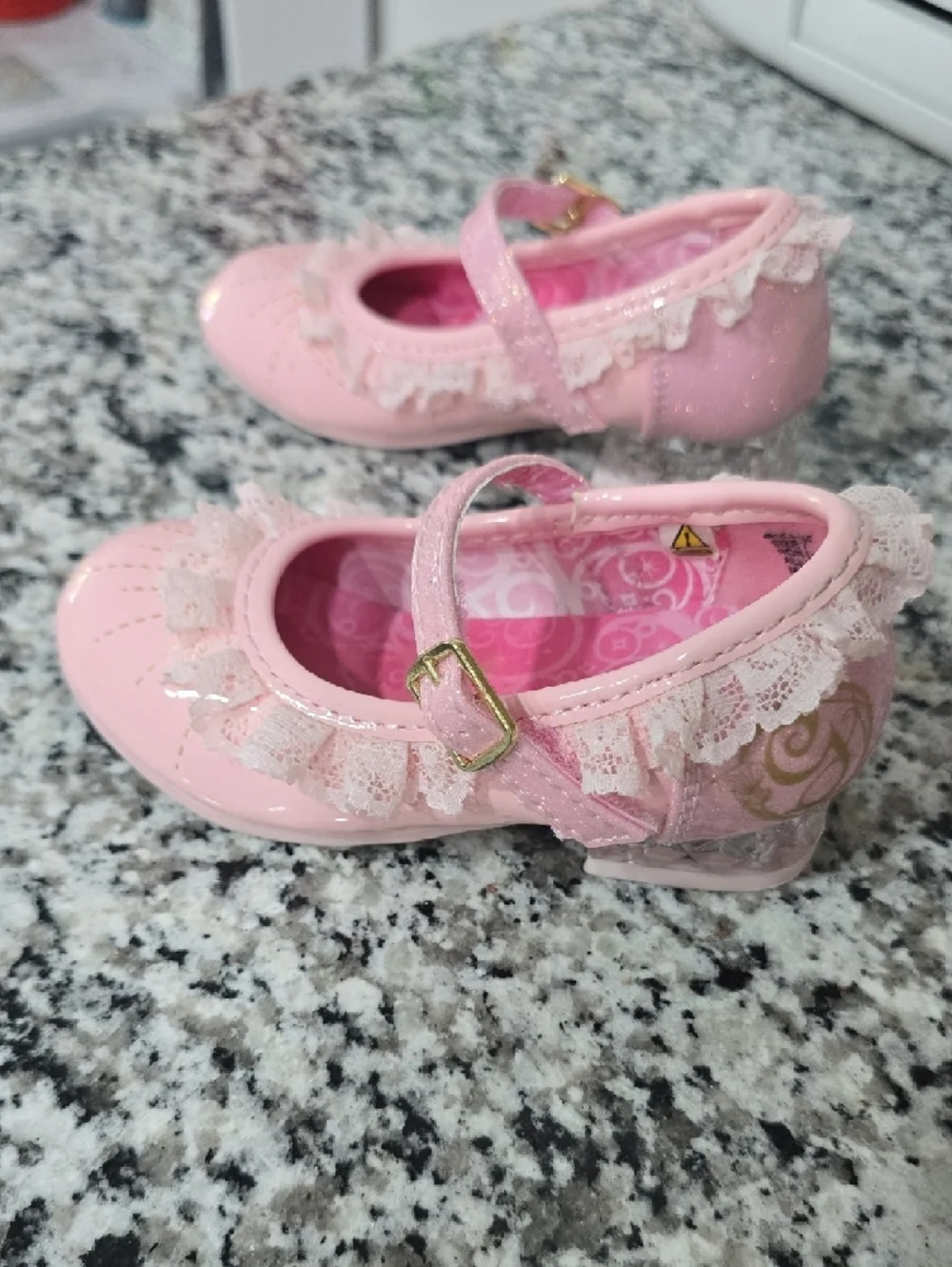 Girls Pink Lace Glenda High-Heel Shoes